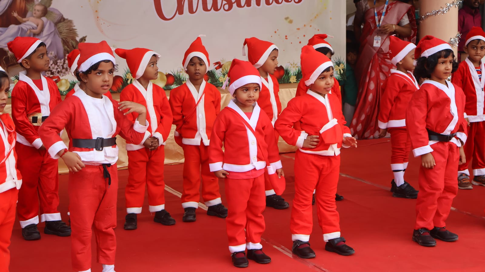Kindergarten children at a Christmas celebration