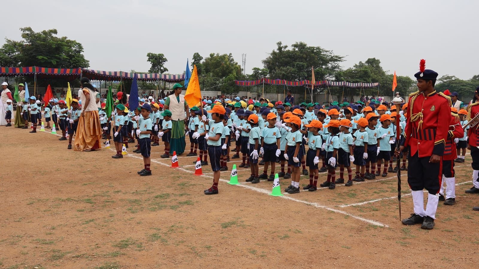 Students on the ground during the school sports day